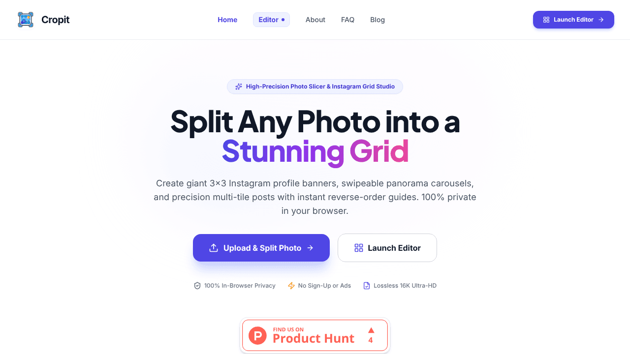 Cropit website screenshot
