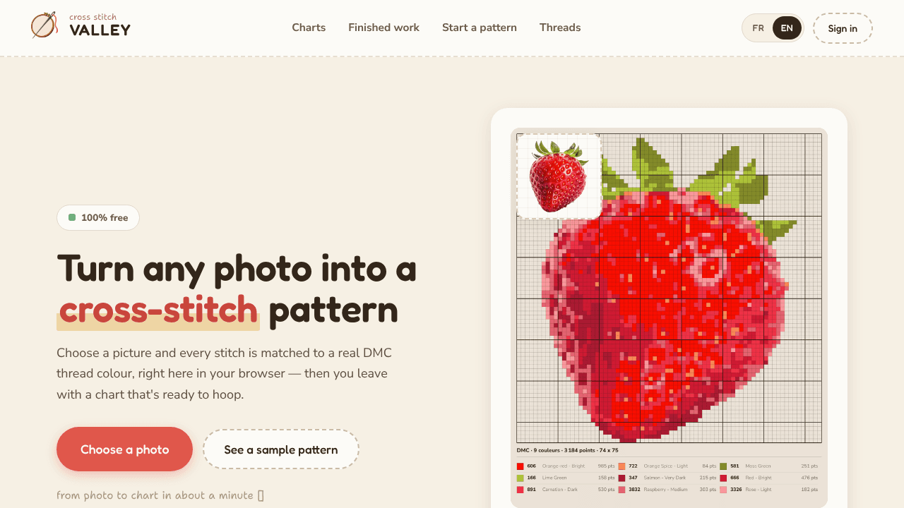 Cross Stitch Valley website screenshot