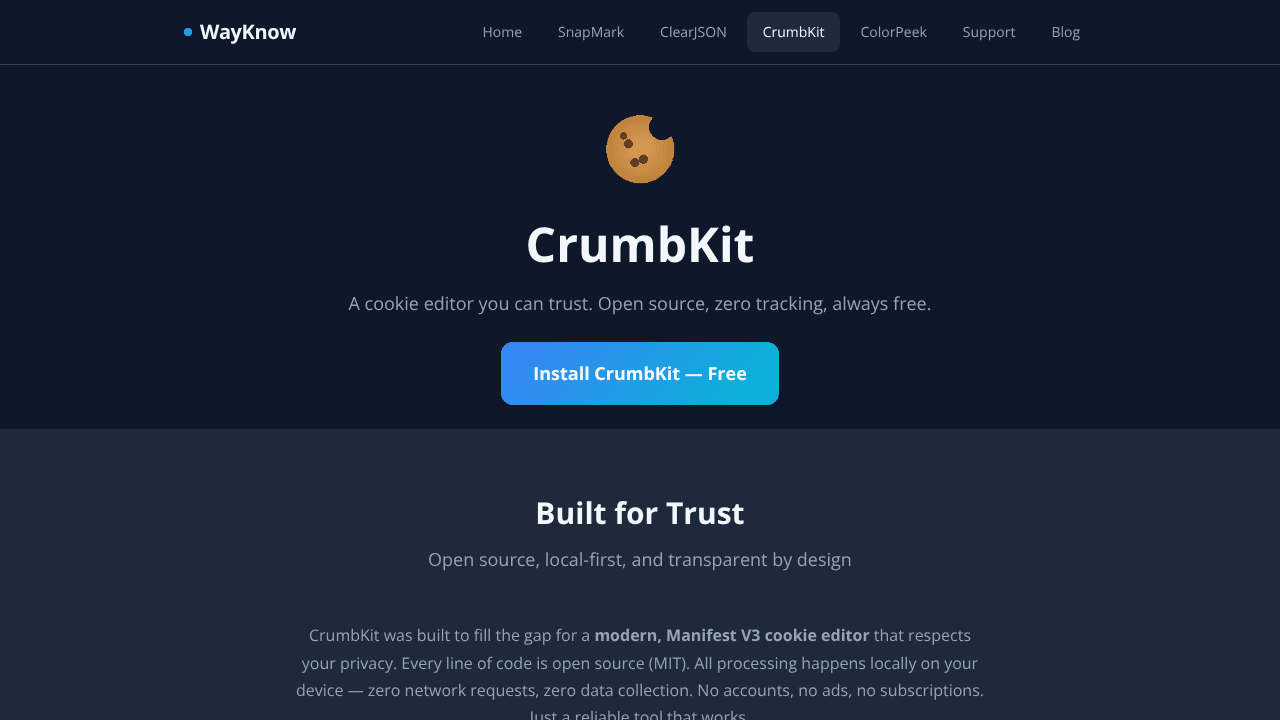 CrumbKit website screenshot