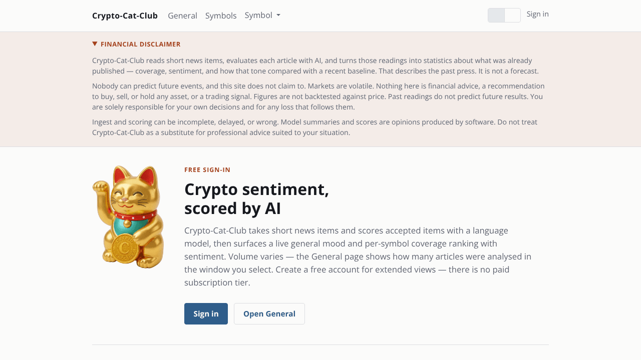 Crypto-Cat-Club website screenshot