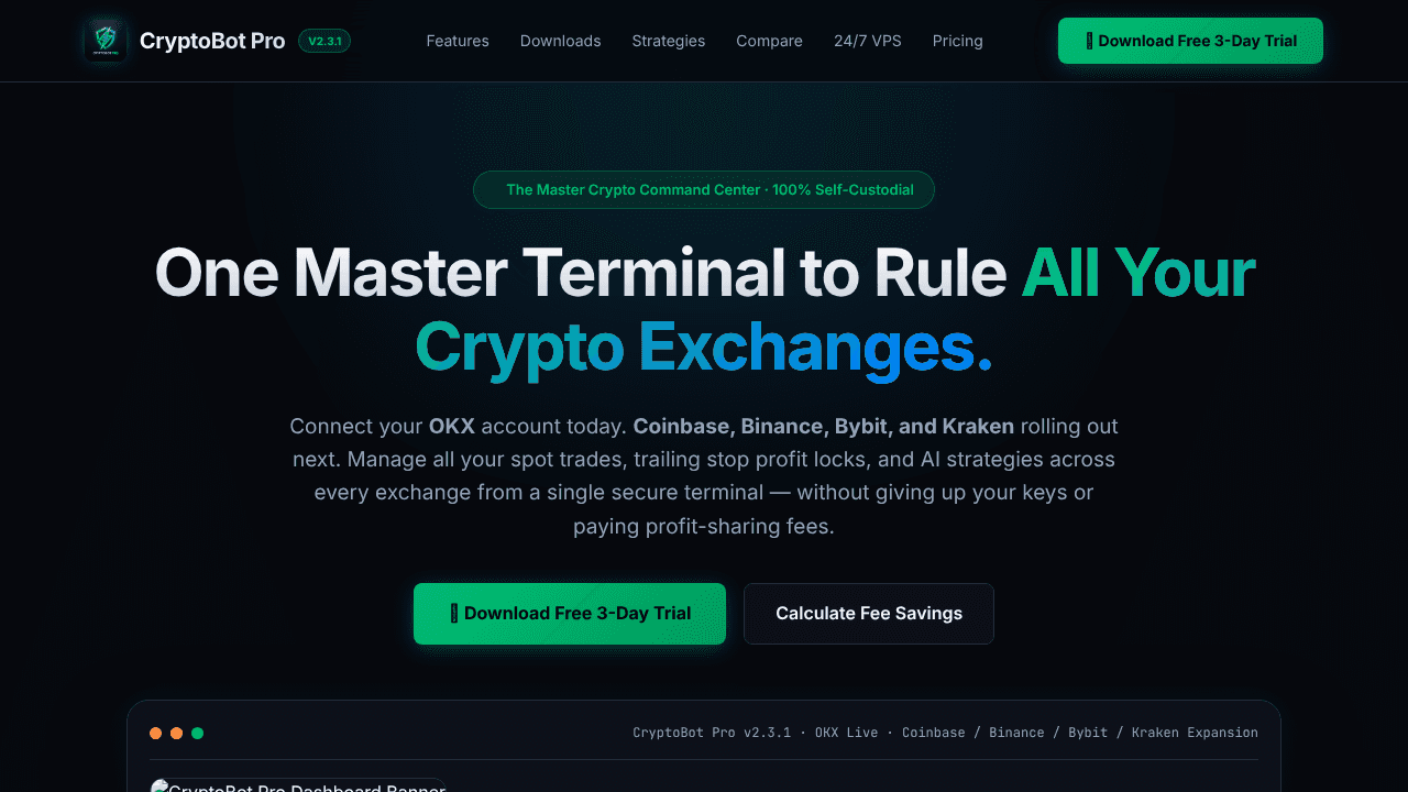 Cryptobot Pro  website screenshot