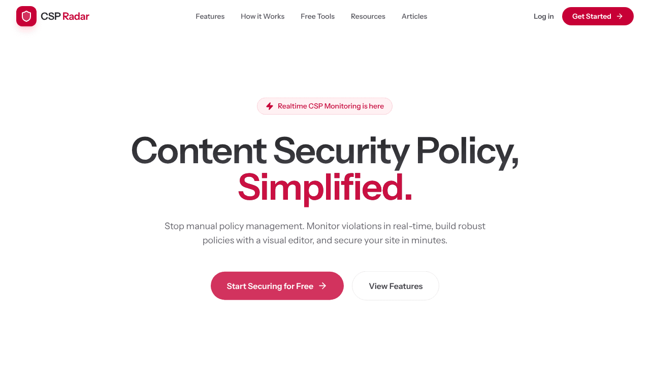 CSP Radar website screenshot