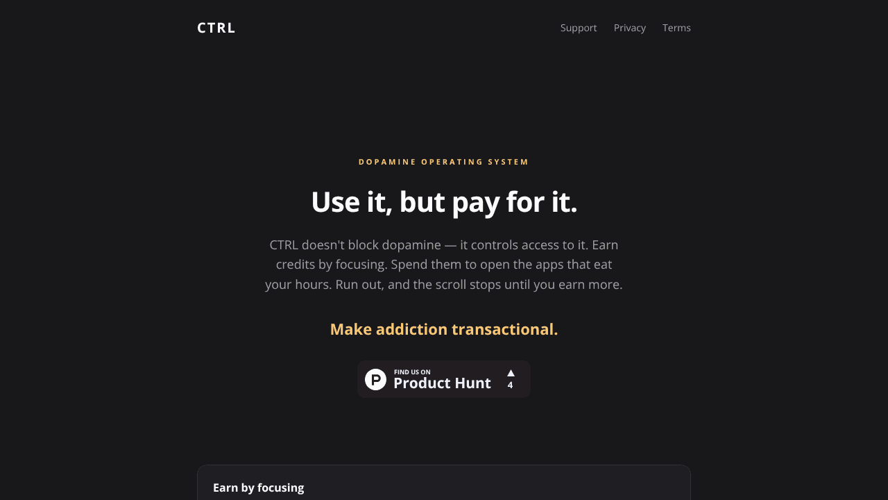 CTRL website screenshot