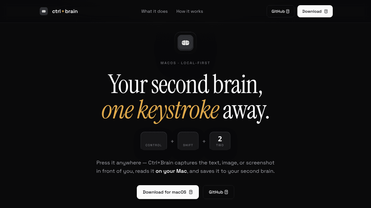Ctrl+Brain  website screenshot