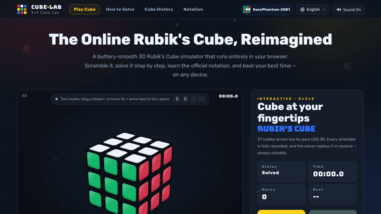 CUBE·LAB website screenshot
