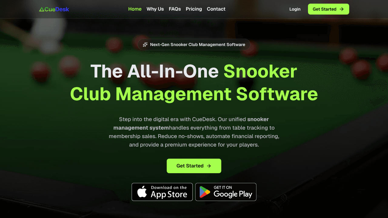 CueDesk website screenshot