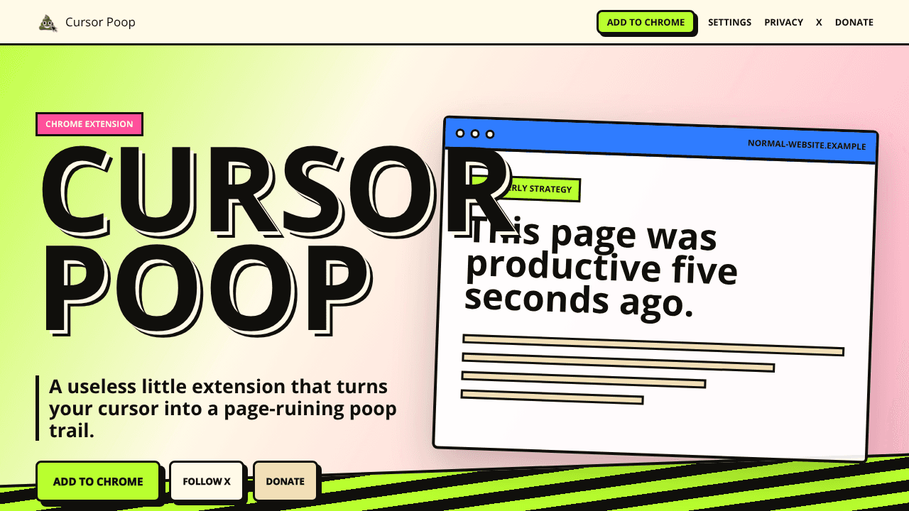 Cursor Poop website screenshot