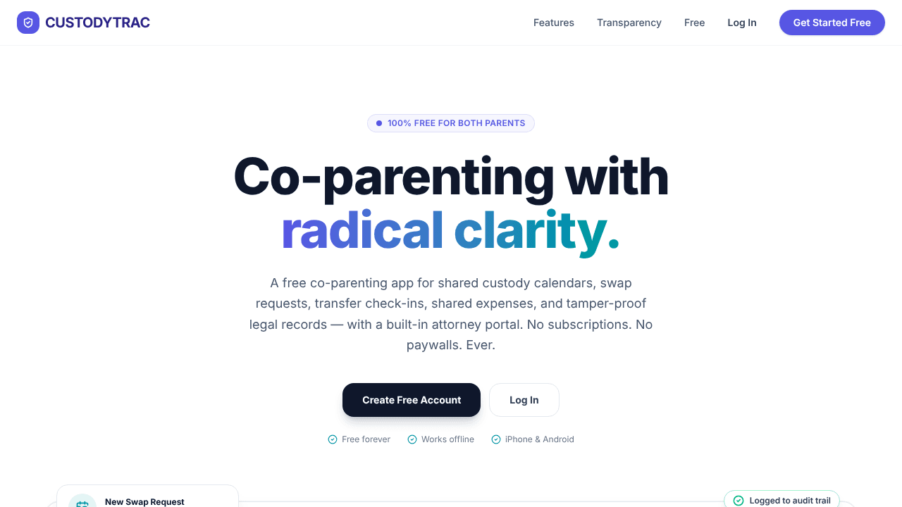 CustodyTrac website screenshot