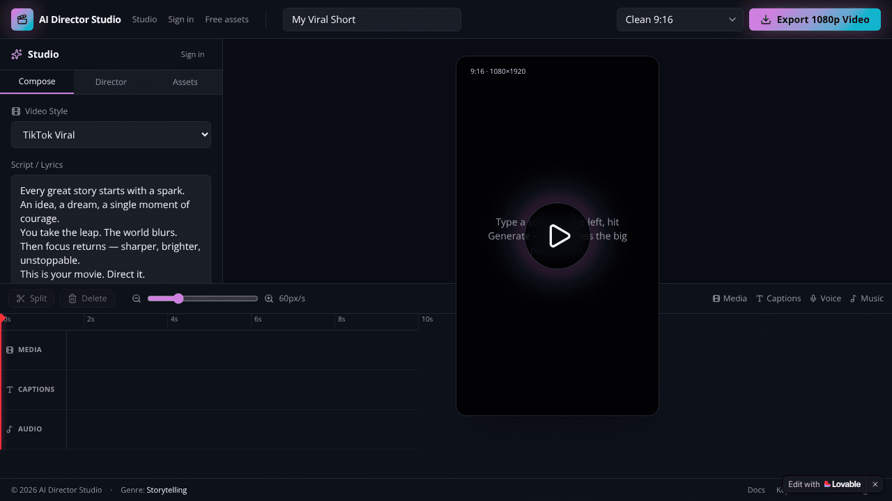 CutDirectorAI website screenshot