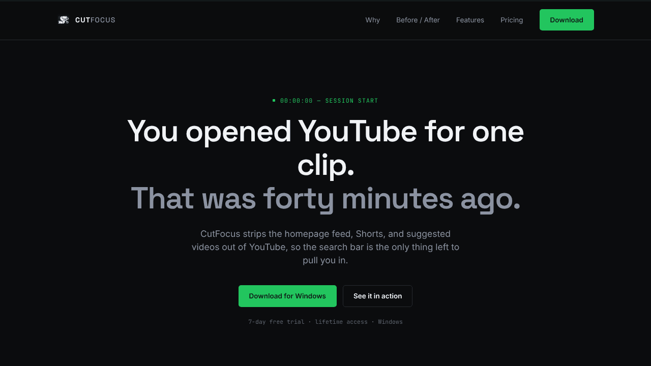 CutFocus website screenshot
