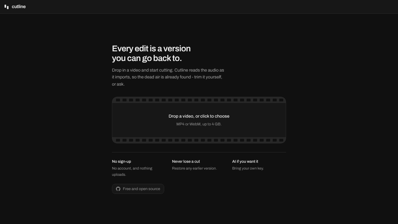Cutline website screenshot