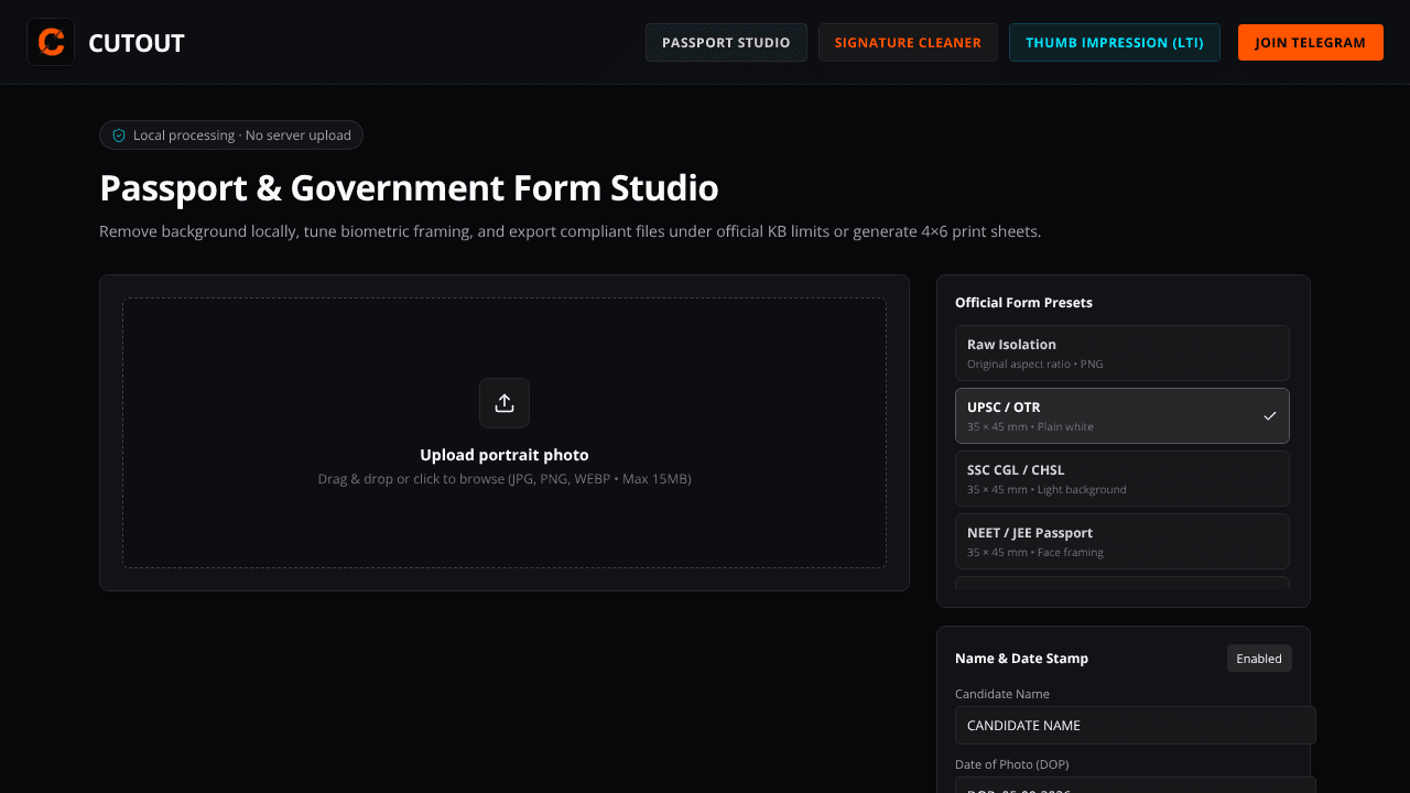 CUTOUT Studio website screenshot