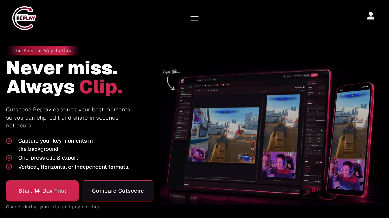 Cutscene Replay website screenshot