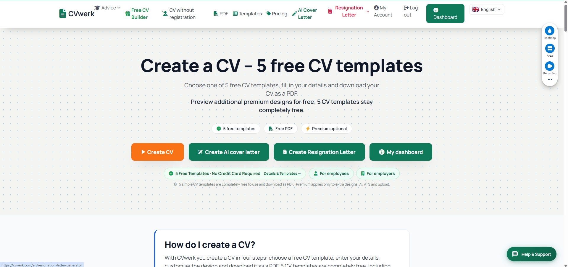 CVwerk website screenshot