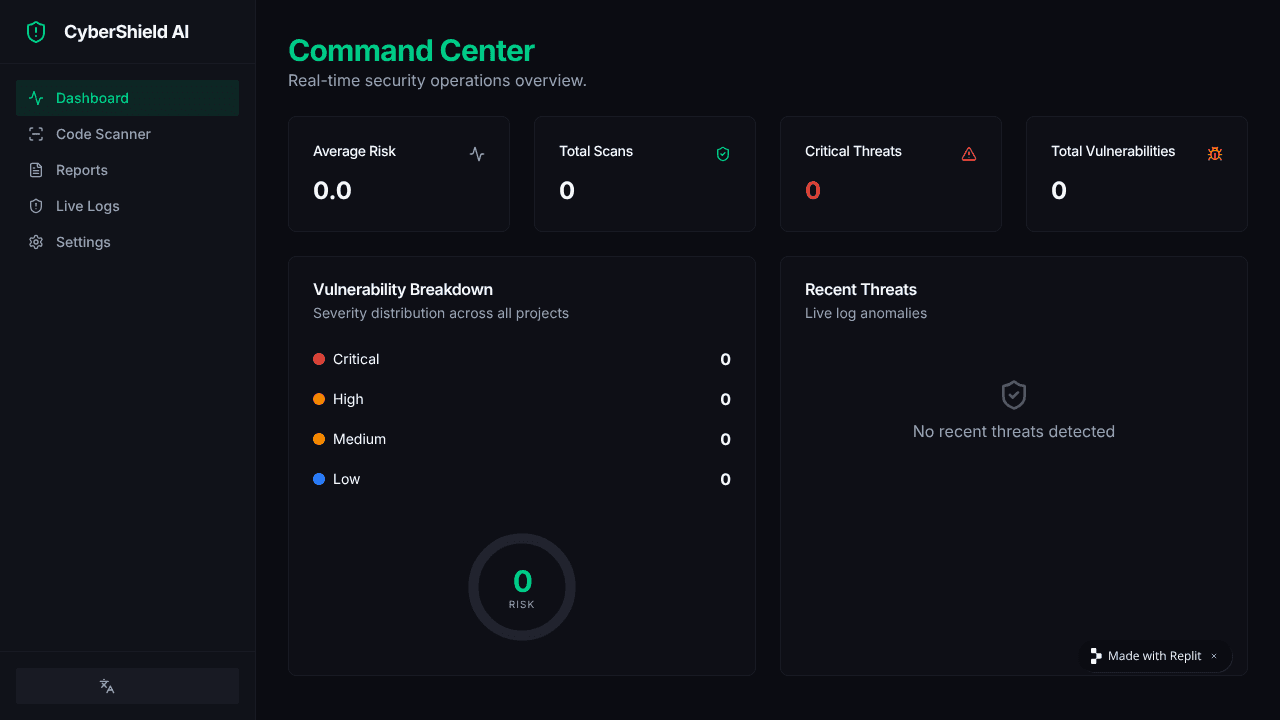  CyberShield AI website screenshot