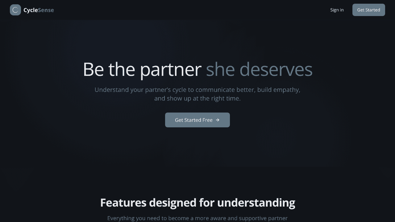 CycleSense website screenshot