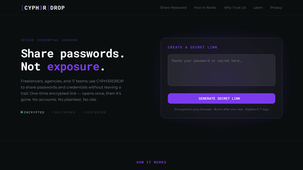 CYPH3RDROP website screenshot
