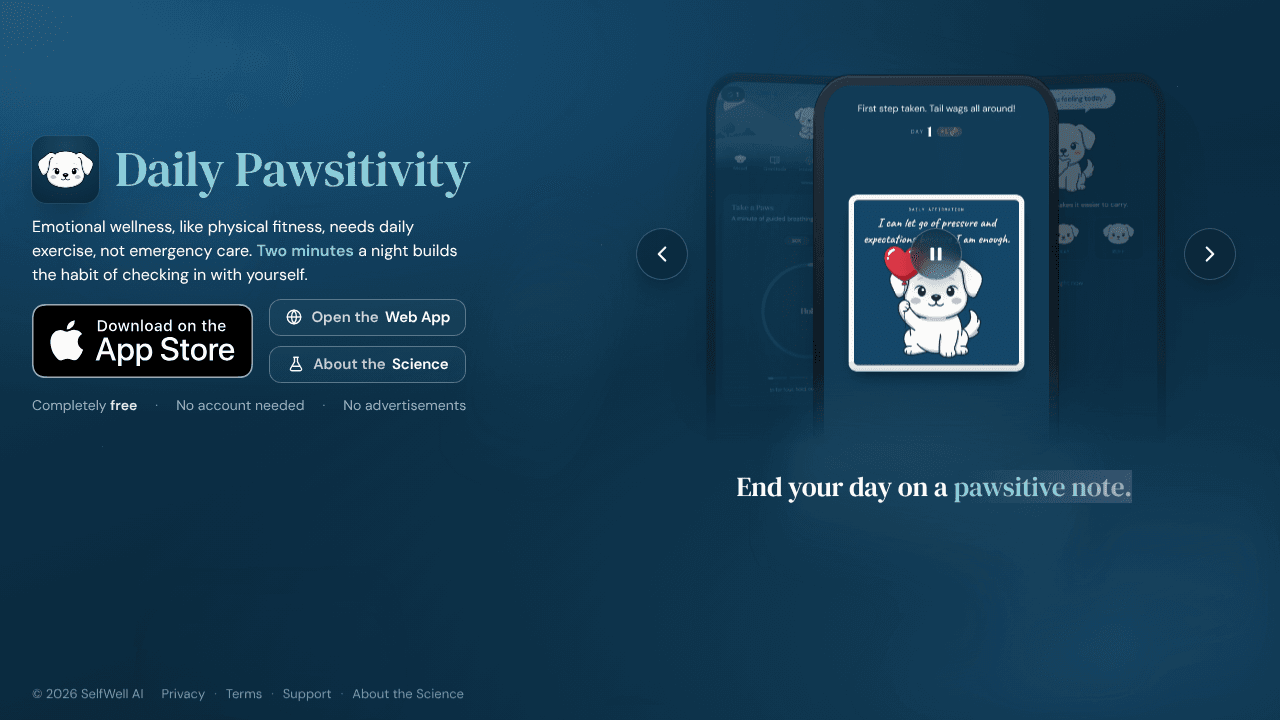 Daily Pawsitivity website screenshot