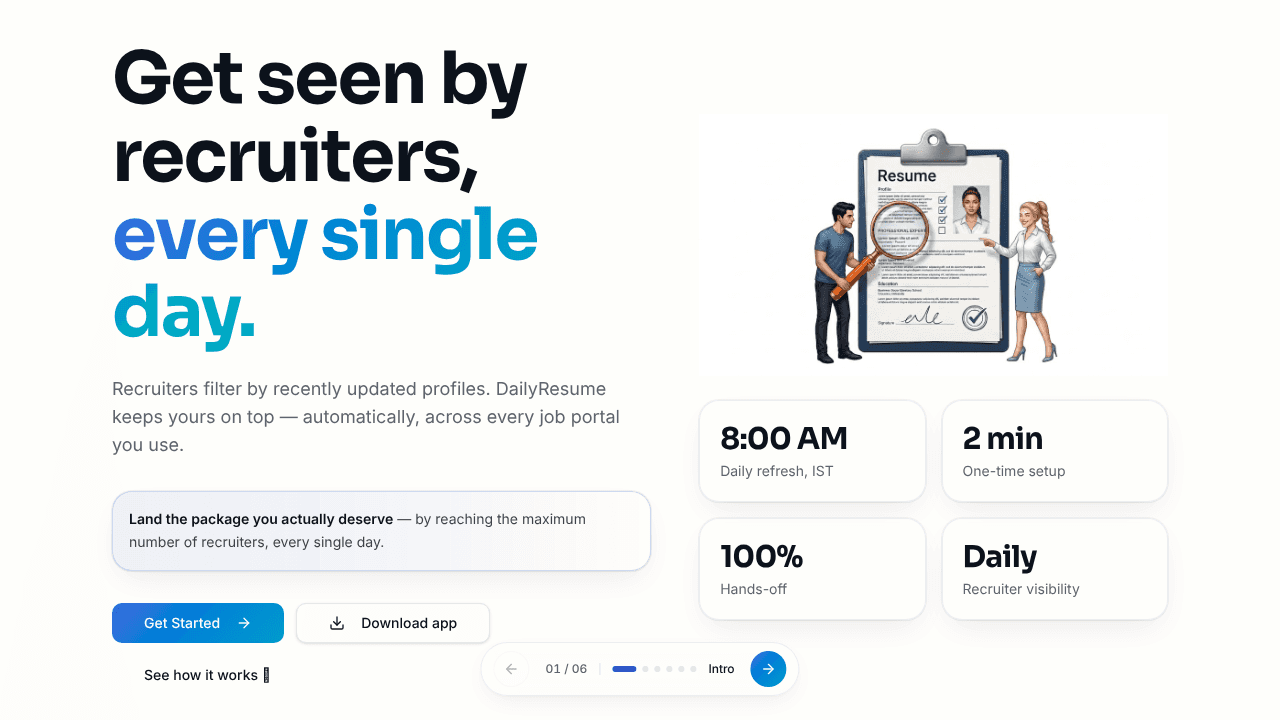 Dailyresume website screenshot