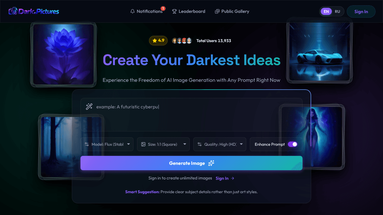 Dark Pictures website screenshot