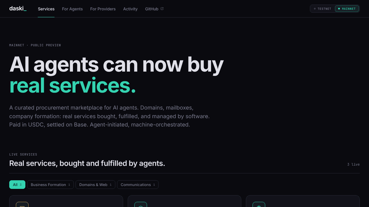 Daski website screenshot