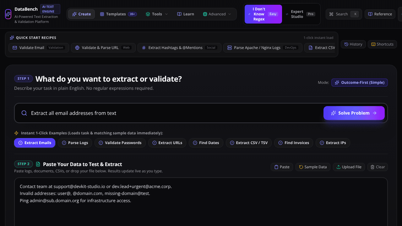 DataBench website screenshot