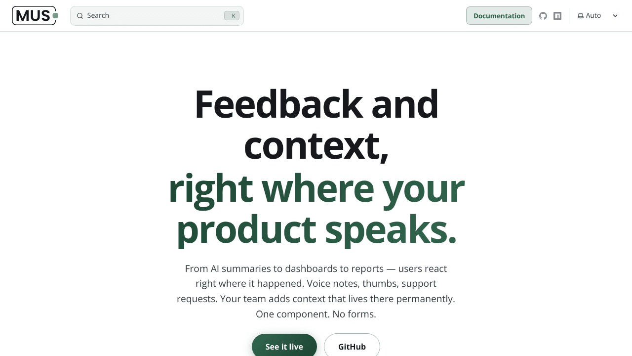 DataChef MUS website screenshot