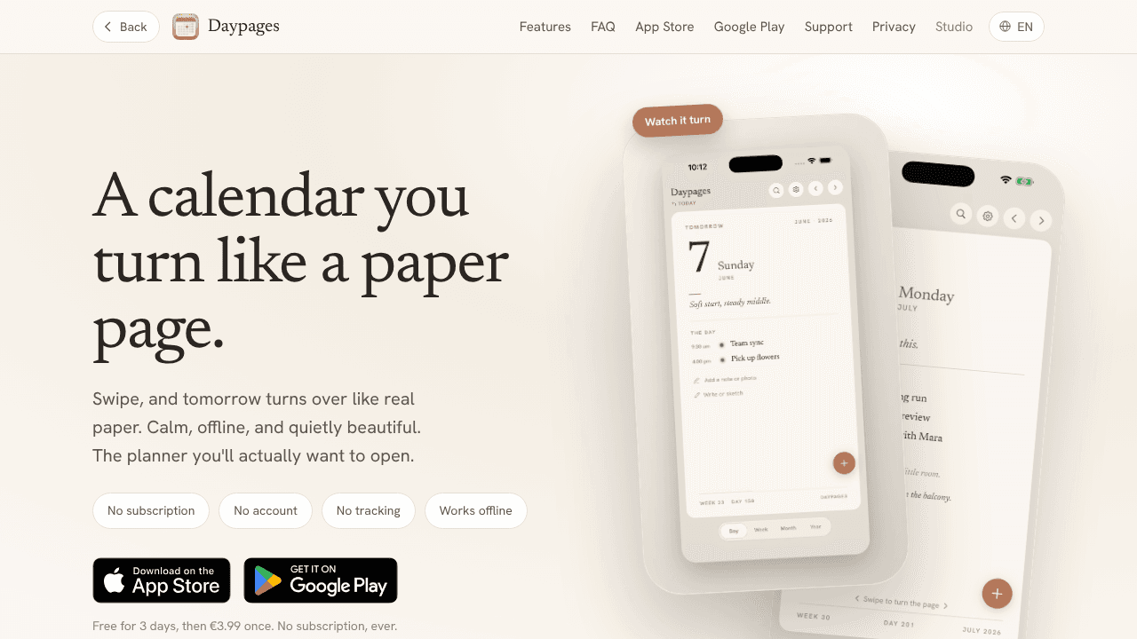 Daypages website screenshot