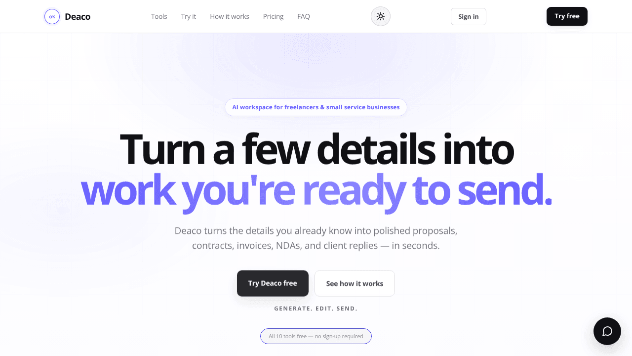Deaco  website screenshot