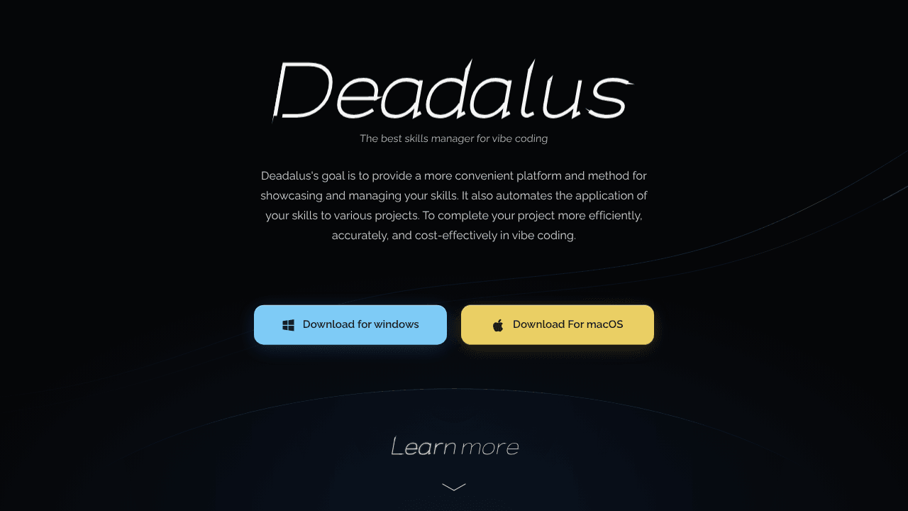 Deadalus website screenshot