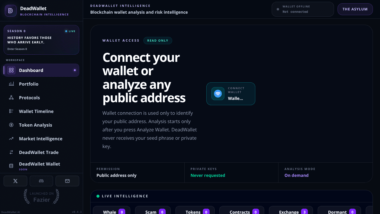 DeadWallet website screenshot