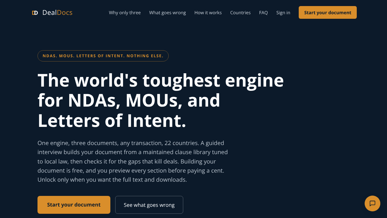 DealDocs website screenshot