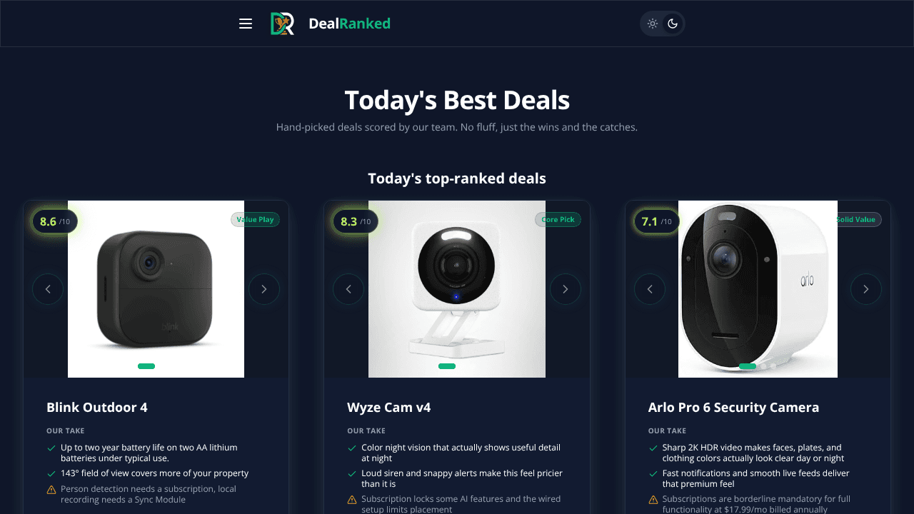 DealRanked website screenshot