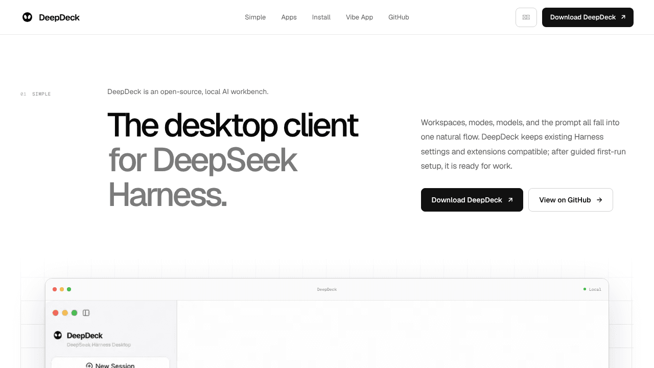 DeepDeck website screenshot