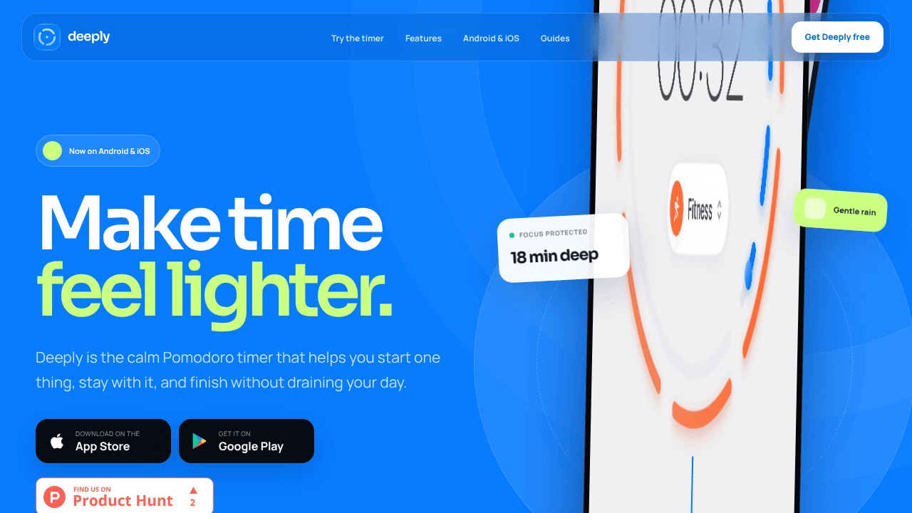 Deeply website screenshot