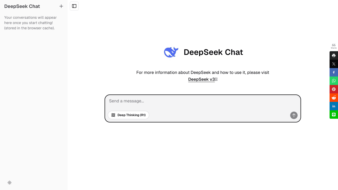 DeepSeek R1/V3: Free online chat