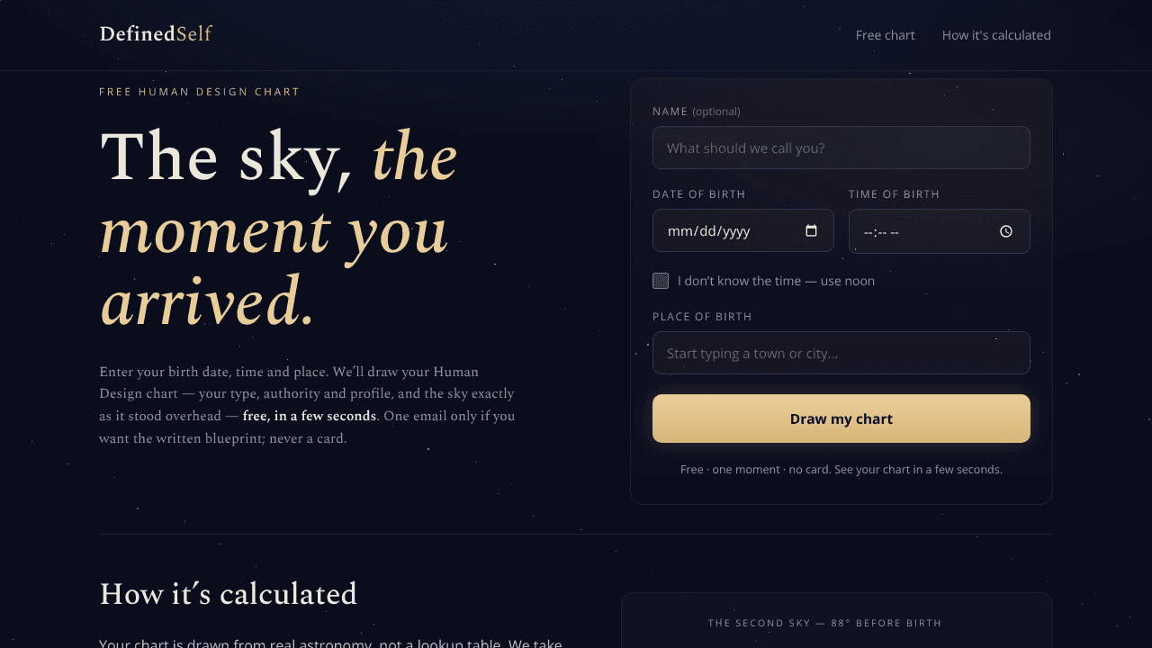 DefinedSelf website screenshot