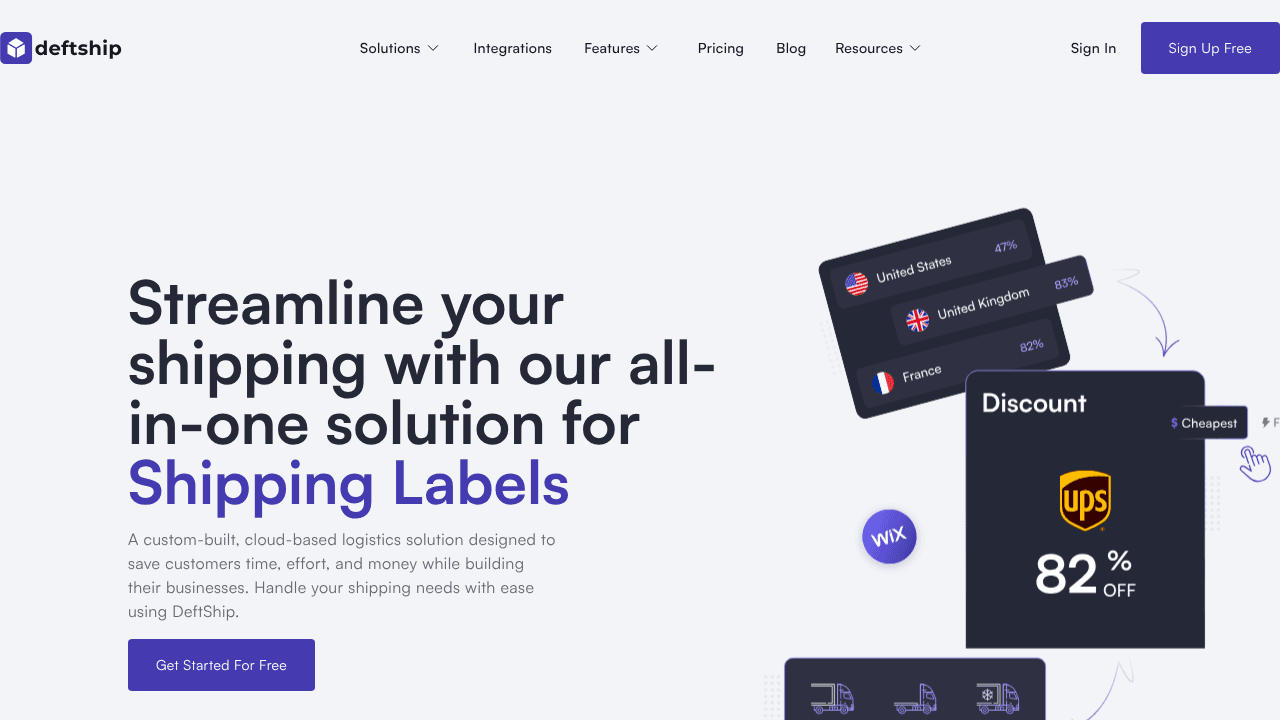 DeftShip website screenshot