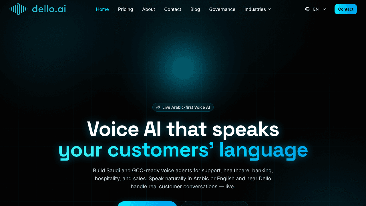 Dello AI website screenshot