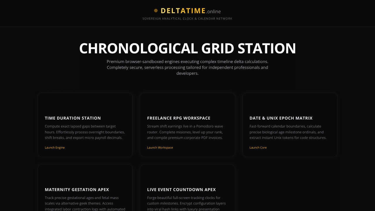 DeltaTime Online website screenshot