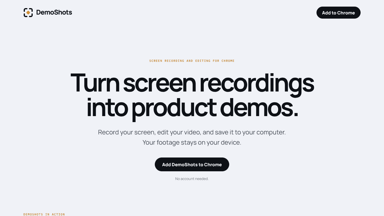 DemoShots website screenshot