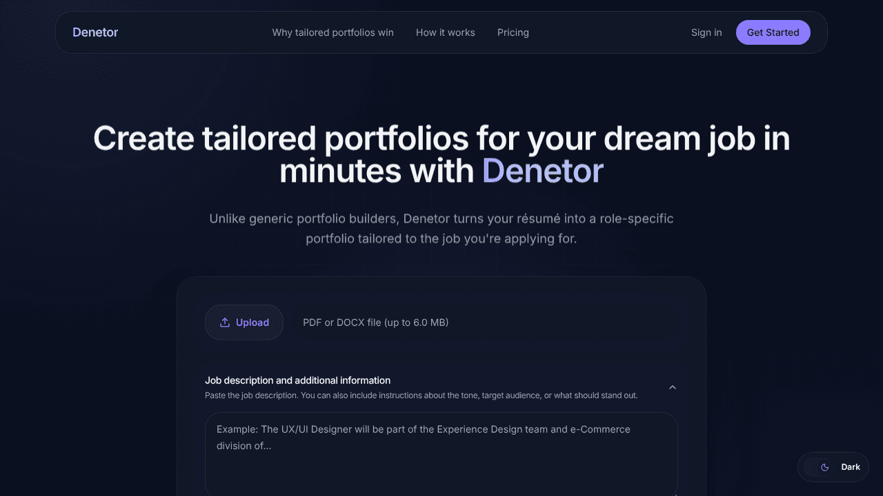 Denetor website screenshot