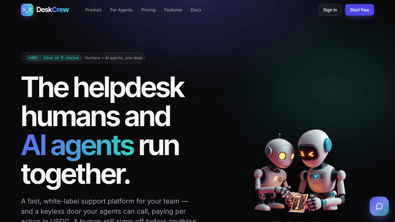 DeskCrew website screenshot