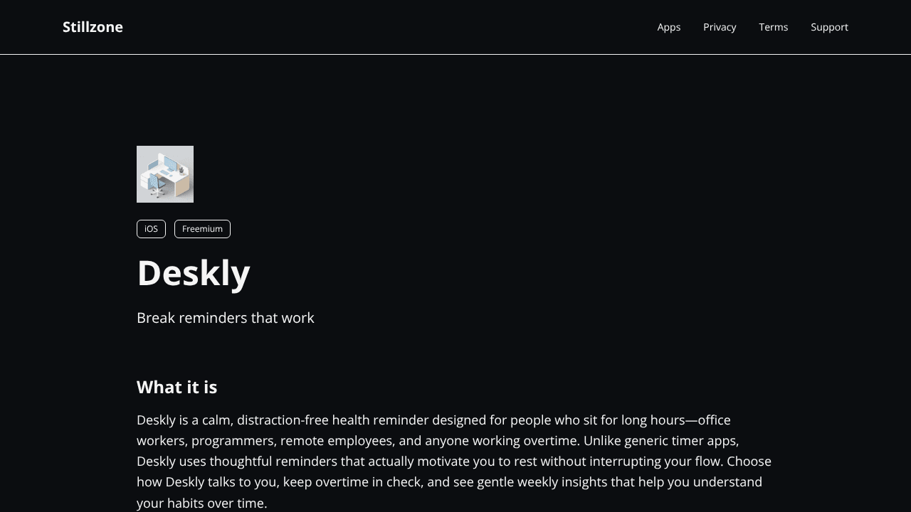 Deskly website screenshot