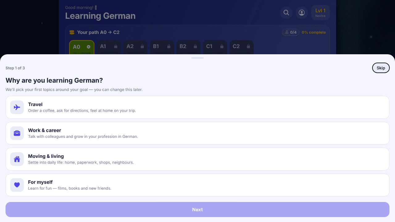 Deutsch Lernen website screenshot