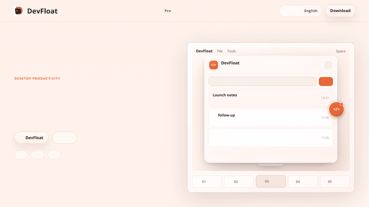 DevFloat website screenshot