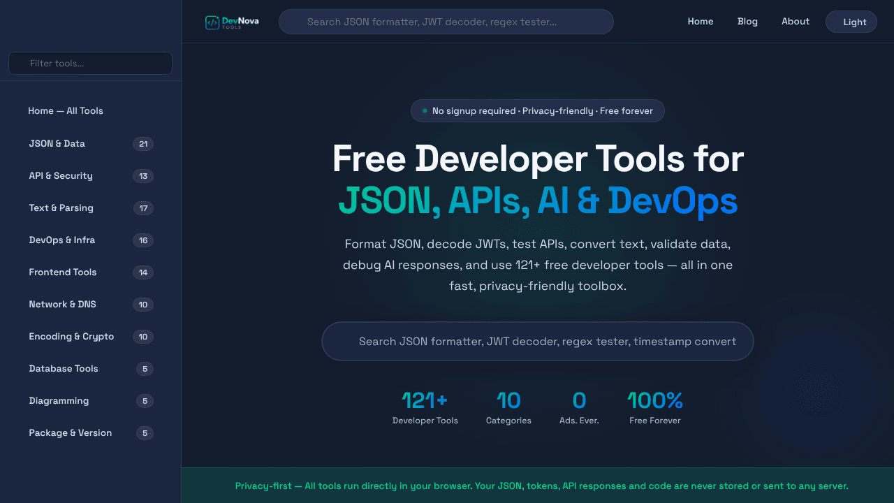 DevNova Tools website screenshot