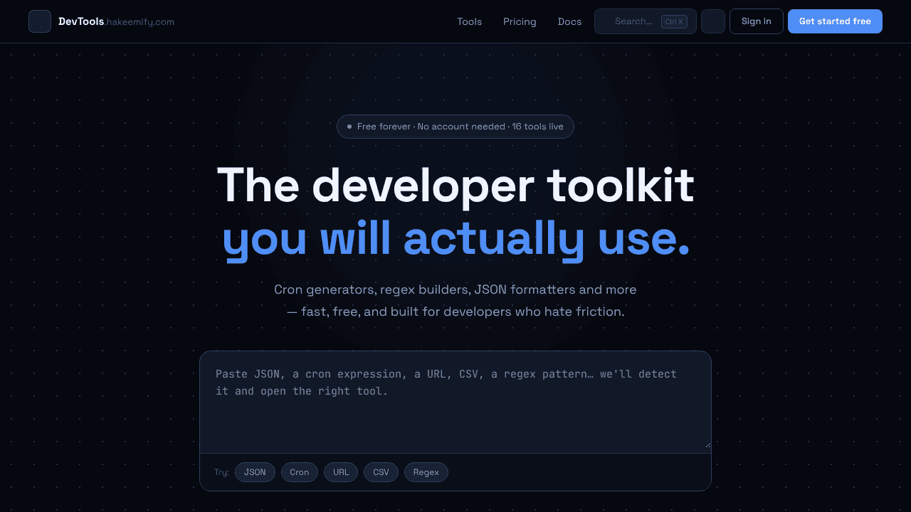 DevTools by Hakeemify website screenshot