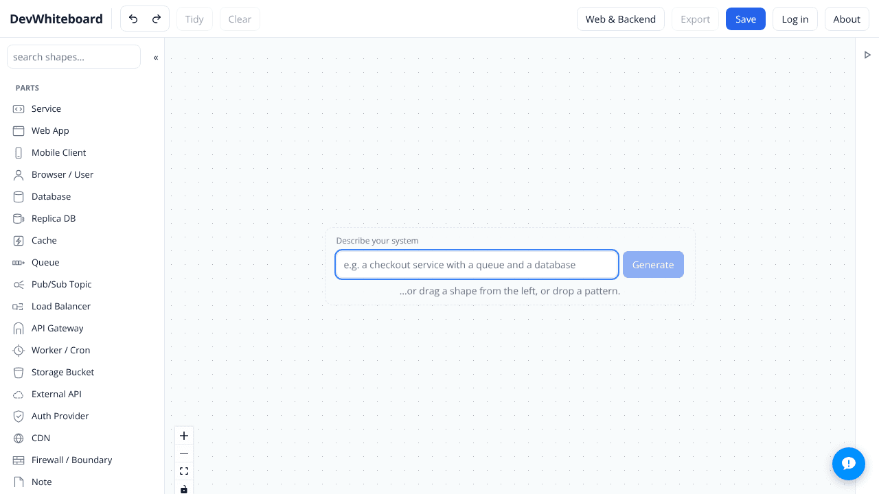 DevWhiteboard website screenshot
