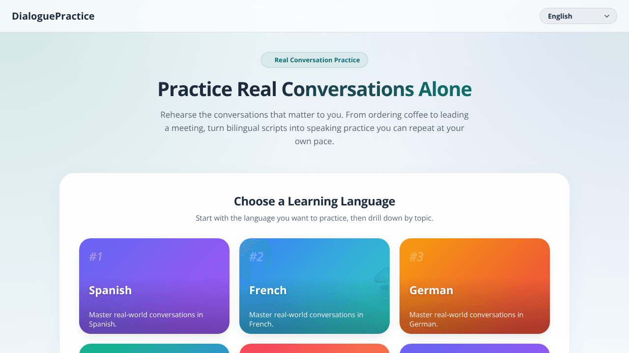 DialoguePractice website screenshot